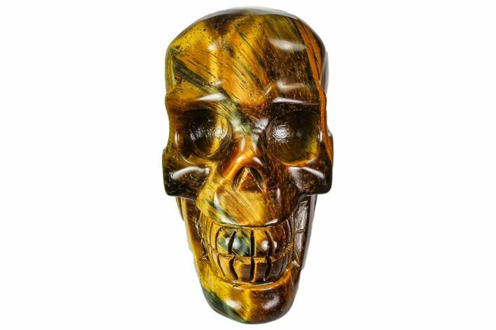 Polished Tiger's Eye Skull - Crystal Skull #111805